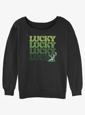 Disney Lilo & Stitch Lucky Womens Slouchy Sweatshirt