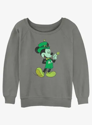 Disney Mickey Mouse Lucky Womens Slouchy Sweatshirt