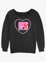 MTV Heart Love Logo Womens Slouchy Sweatshirt