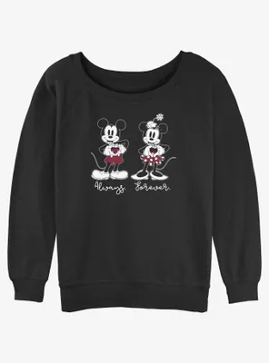 Disney Mickey Mouse Always Forever Womens Slouchy Sweatshirt