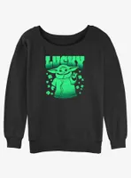 Star Wars The Mandalorian Grogu Lucky One Womens Slouchy Sweatshirt