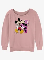 Disney Mickey Mouse Hugs and Kisses Womens Slouchy Sweatshirt