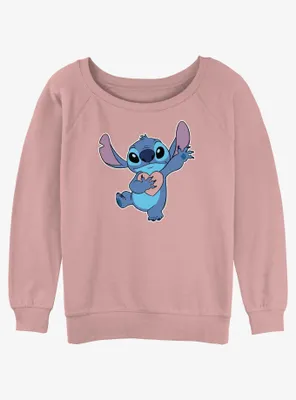 Disney Lilo & Stitch Ohana Heart Womens Slouchy Sweatshirt