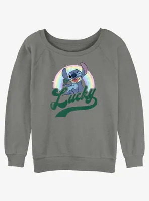 Disney Lilo & Stitch Lucky Rainbow Womens Slouchy Sweatshirt