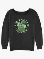 Disney Lilo & Stitch I'm Feelin Lucky Womens Slouchy Sweatshirt