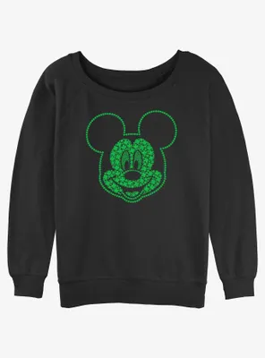 Disney Mickey Mouse Shamrocks Womens Slouchy Sweatshirt