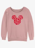 Disney Mickey Mouse Heart Ears Womens Slouchy Sweatshirt