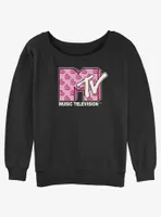 MTV Heart Logo Womens Slouchy Sweatshirt