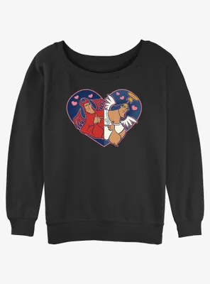 Disney The Emperor's New Groove Kronk Angel & Devil Heart Womens Slouchy Sweatshirt