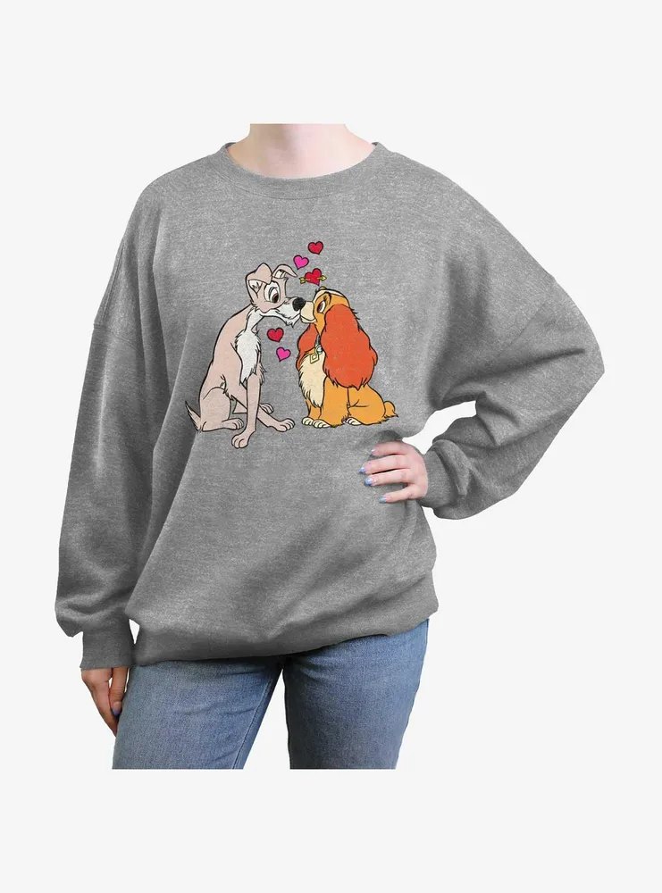 Disney Lady and the Tramp Puppy Love Womens Oversized Sweatshirt