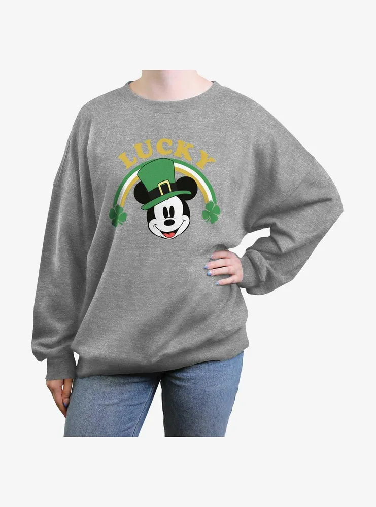 Disney Mickey Mouse Lucky Womens Oversized Sweatshirt