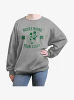 Disney Mickey Mouse Team Lucky Womens Oversized Sweatshirt