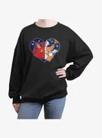 Disney The Emperor's New Groove Kronk Angel & Devil Heart Womens Oversized Sweatshirt