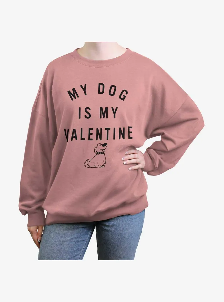 Disney Pixar Up Valentine Dug Womens Oversized Sweatshirt