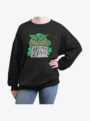 Star Wars The Mandalorian Pinch Baby Womens Oversized Sweatshirt