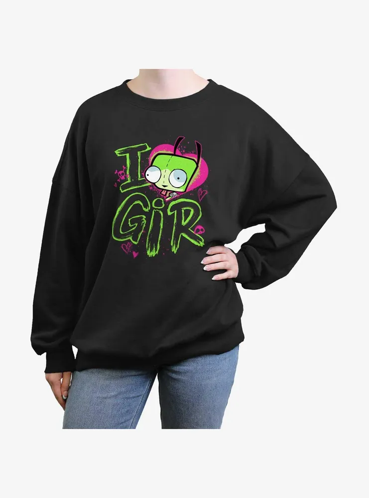 Invader ZIM Love Gir Womens Oversized Sweatshirt