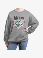 Star Wars The Mandalorian Love Is Grogu Womens Oversized Sweatshirt