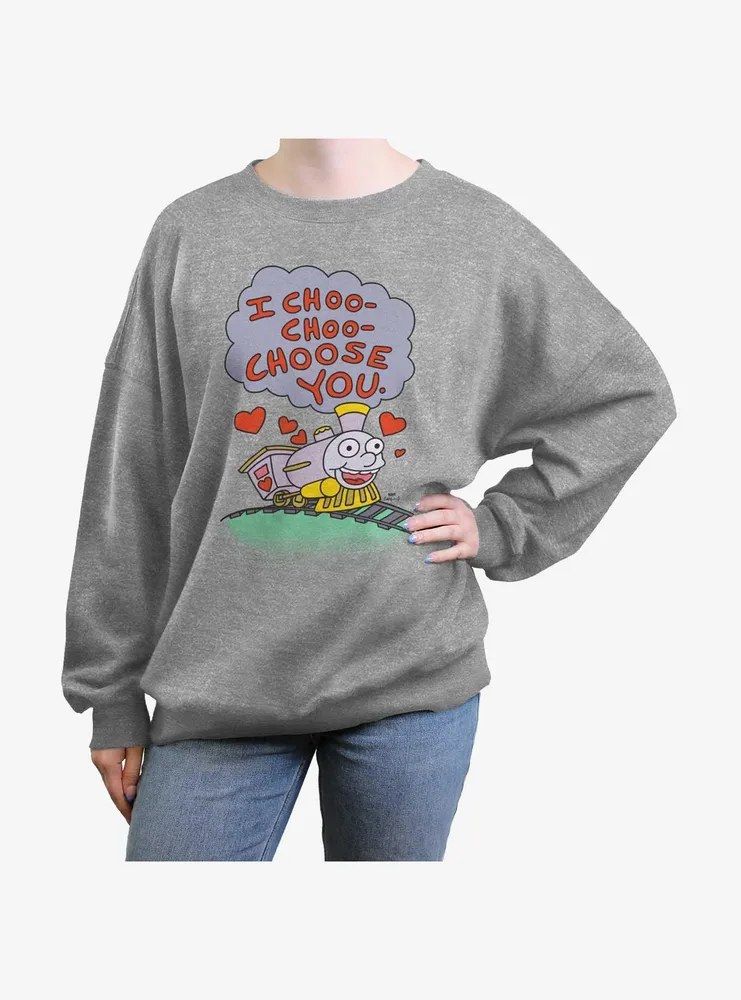 The Simpsons Choo-Choose You Womens Oversized Sweatshirt