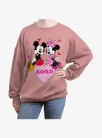 Disney Mickey Mouse And Minnie Xoxo Womens Oversized Sweatshirt