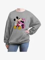 Disney Mickey Mouse Hugs and Kisses Womens Oversized Sweatshirt