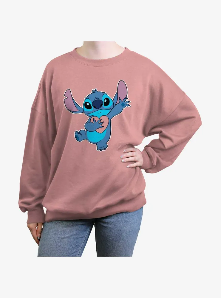 Disney Lilo & Stitch Ohana Heart Womens Oversized Sweatshirt