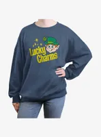Lucky Charms Logo Retro Womens Oversized Sweatshirt