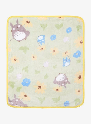 Studio Ghibli My Neighbor Totoro Floral Totoros Allover Print Baby Blanket - BoxLunch Exclusive