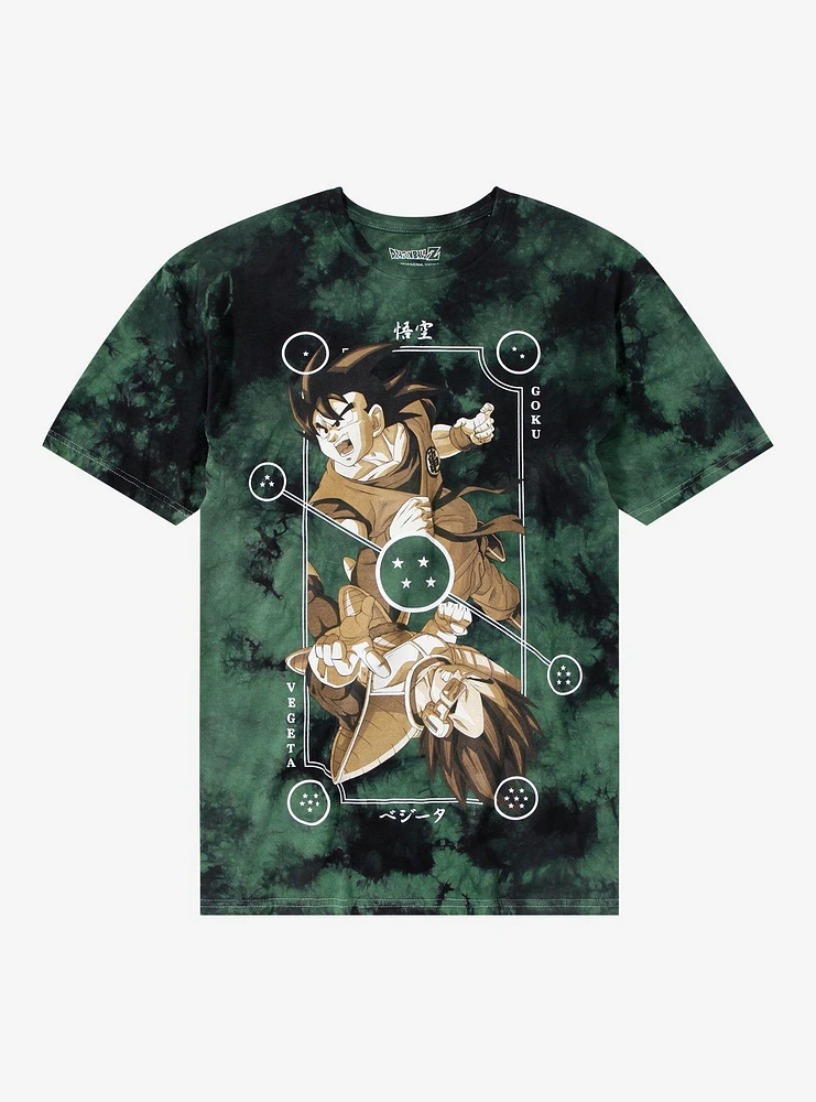 Dragon Ball Z Goku & Vegeta Dual Card Tie-Dye T-Shirt