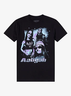 Aaliyah Silver Accent Collage Boyfriend Fit Girls T-Shirt