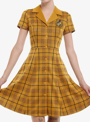 Her Universe Harry Potter Hufflepuff House Plaid Dress