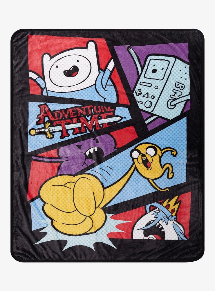 Adventure Time Characters Comic Panel Fleece Throw - BoxLunch Exclusive