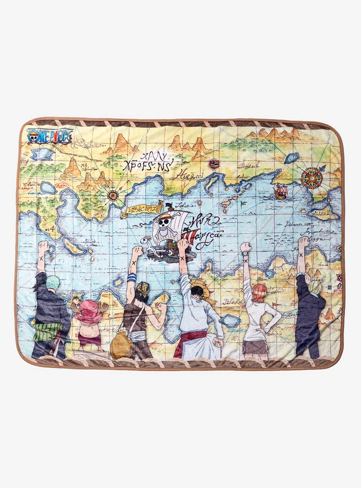 One Piece Character Map Fleece Throw - BoxLunch Exclusive