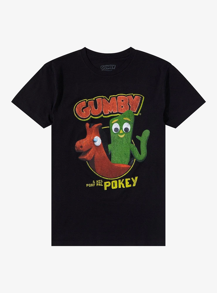 Gumby And Pokey Faux Distressed T-Shirt