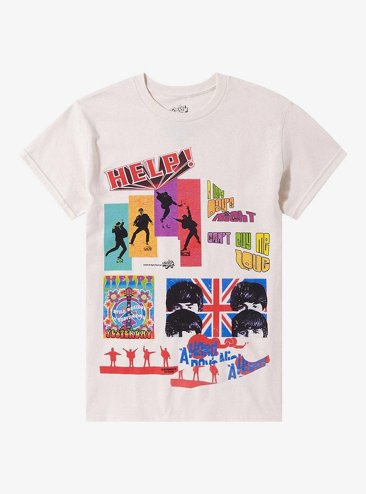 The Beatles Collage Boyfriend Fit Girls T-Shirt