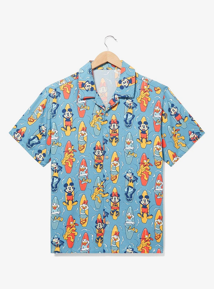 Disney Mickey and Friends Surfboard Summer Woven Shirt — BoxLunch Exclusive