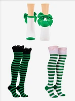 Green Accented 3-pair Socks Bundle