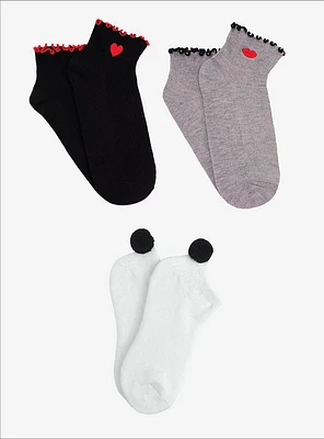 Novelty 3-Pair Ankle Socks Bundle