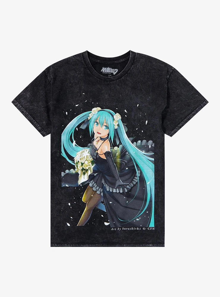 Hatsune Miku Bouquet Dark Wash T-Shirt