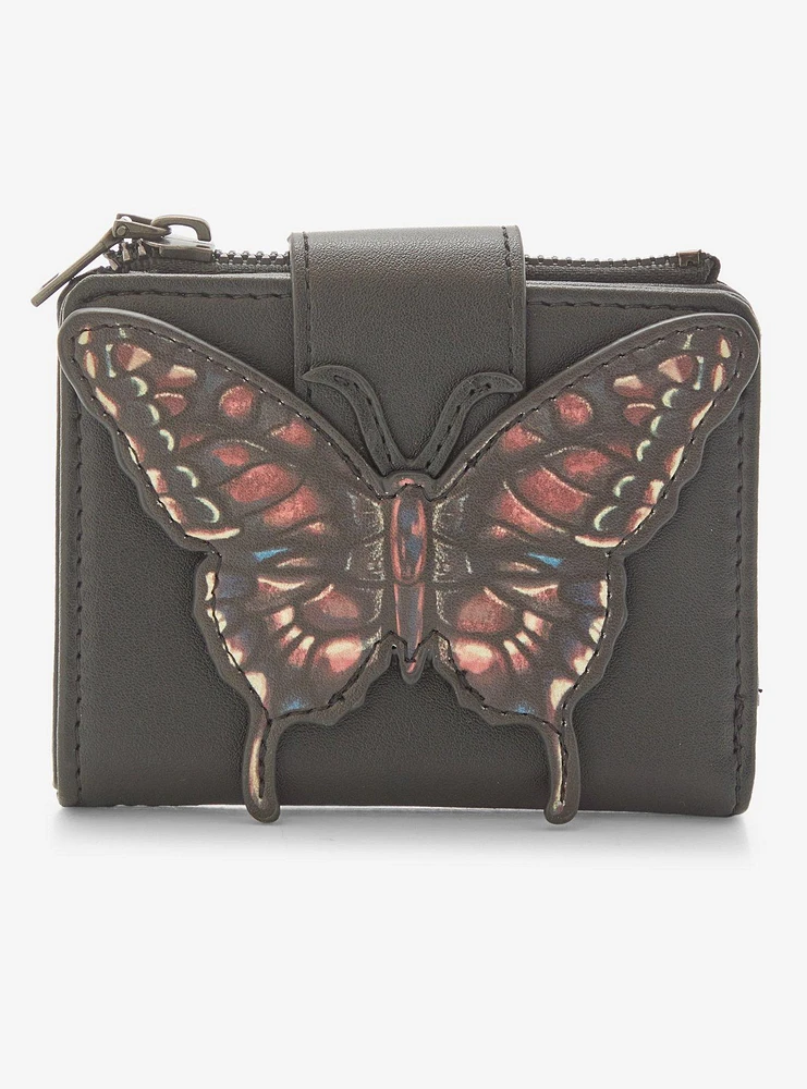 Dark Butterfly Mini Flap Wallet