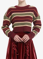 Thorn & Fable Autumn Maroon Girls Crop Knit Sweater