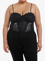 Thorn & Fable Floral Celestial Lace Girls Corset Top Plus