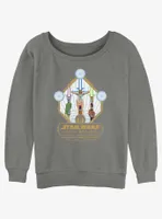 Star Wars Life Day Lightsaber Trio Badge Womens Slouchy Sweatshirt