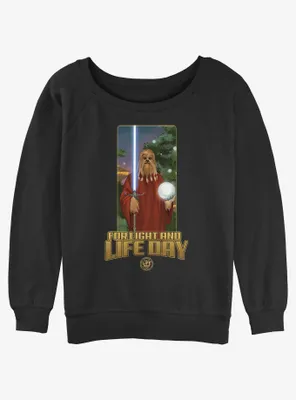 Star Wars Life Day Burryaga Poster Womens Slouchy Sweatshirt