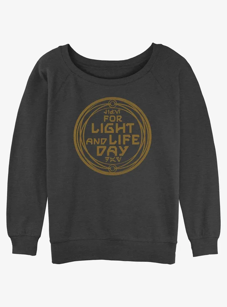 Star Wars For Light And Life Day Badge Womens Slouchy Sweatshirt