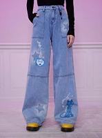 Coraline Spray Paint Wide Leg Jeans