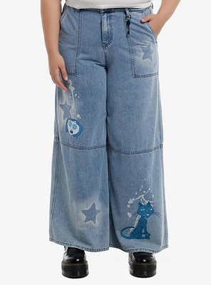 Coraline Spray Paint Wide Leg Jeans Plus