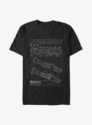 Star Wars Saber Schematics Extra Soft T-Shirt