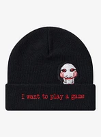 Saw Play A Game Embroidered Beanie