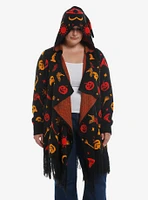 Her Universe Disney Hocus Pocus Dani Hooded Fringe Girls Cardigan Plus