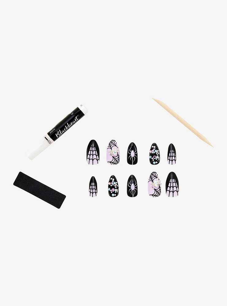 Blackheart Spider Lavender Faux Nail Set